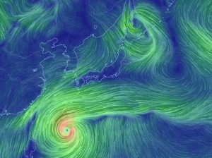 台風１９号・・・