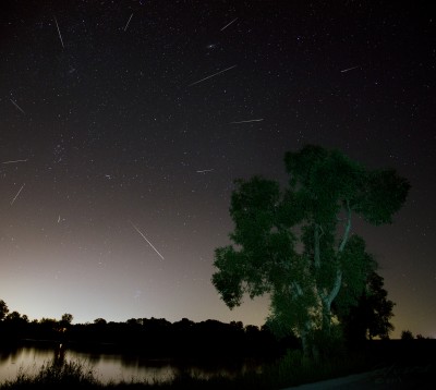 8 月 13 日オンタリオ州上のペルセウス流星群画像